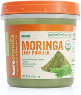 BareOrganics Moringa Leaf Superfood Powder, Organic, Vegan Supplement, 8 Ounces