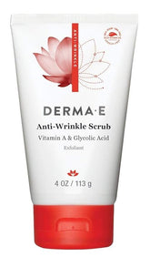 DERMA E Anti-Wrinkle Scrub � Anti-Aging Face Wash with Glycolic Acid and Vitamin A � Cleansing and Exfoliating Treatment Removes Makeup, Oil and Impurities, 4 oz