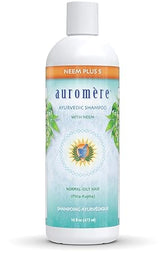 Auromere Ayurvedic Shampoo, Neem + 5 - Vegan, Cruelty Free, Non-GMO, Natural, Gluten Free, Sulfate Free, Paraben Free for Normal to Oily Hair (16 fl oz), 1 Pack