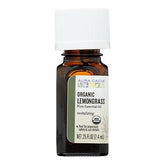 Aura Cacia Organic Lemongrass Essential Oil | GC/MS Tested for Purity | 7.4ml (0.25 fl. oz.)