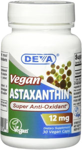 Deva Nutrition Deva Vegan Astaxanthin Veg Capsules, 12 mg, 30 Count