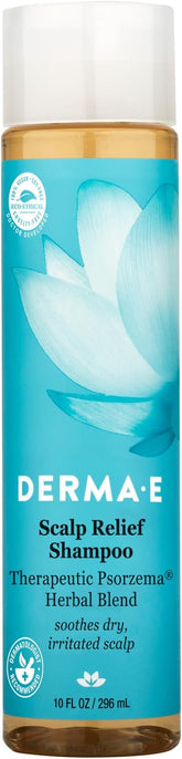 Derma E Scalp Relief Shampoo with Psorzema Herbal Blend � All Natural Scalp Treatment & Dandruff Shampoo � Soothes Itchy Scalp and Promotes Scalp Health, 10 Fl oz