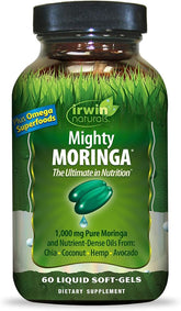 Irwin Naturals Mighty Moringa 1,000 mg with Chia, Coconut, Hemp, Avacado & Omega Superfoods - 60 Liquid Softgels