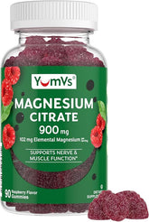 Magnesium Citrate Gummies by YumVs | 900mg Magnesium Citrate (102mg of Elemental Magnesium) | Highly Absorbable Citrate | Supports Nerve, Enzyme & Muscle Function for Adults | 90 Count