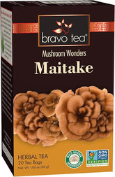 Bravo Tea Maitake Mushroom Herbal Tea, Caffeine Free 20 Tea Bags