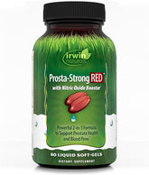 Irwin Naturals Prosta-Strong RED with Nitric Oxide Boosters - Prostate Health Support - Saw Palmetto, Lycopene, Pumpkin Seed & More - 80 Liquid Softgels