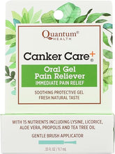 Quantum Health Canker Care+ Oral Gel Pain Reliever, Natural Pain Relief Ingredients Including Menthol, Mint, & Castor Oil, 9.7 mL