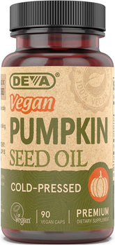 DEVA Nutrition Vegan Pumpkin Seed Oil 500 mg, Cold-Pressed & Unrefined - 90 Capsules, 1-Pack