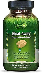 Irwin Naturals Bloat-Away - Water Balance Support - Replenish Electrolytes & Essential Minerals - 60 Liquid Soft-Gels