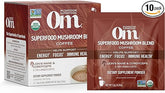 OM Mushroom Superfood Coffee Blend Mushroom Powder, Single Serve, 10 Count, Organic Arabica Beans, Lion's Mane, Cordyceps, Turkey Tail, Reishi Extract, Ginkgo Biloba, Supports Energy and Focus