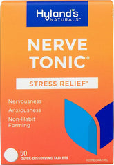 Hyland's Nerve Tonic Stress Relief Tablets, Natural Relief of Restlessness, Nervousness and Irritability Symptoms, Non-Habit Forming, Quick Dissolving Tablets, 50 Count