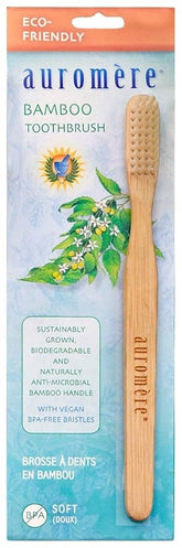 Auromere Bamboo Toothbrush - Eco Friendly, Vegan, Sustainably Grown, with Soft Bristles (1 Pack)