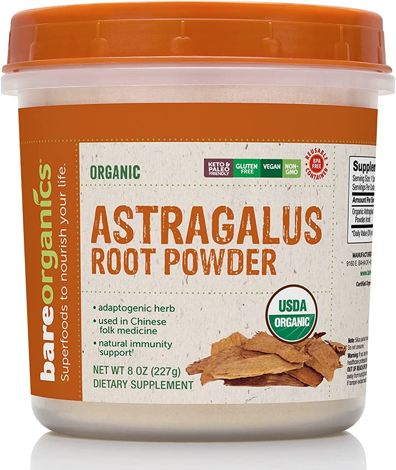 818423028583-BAREORGANICS-Raw Organic Astragalus Root Powder