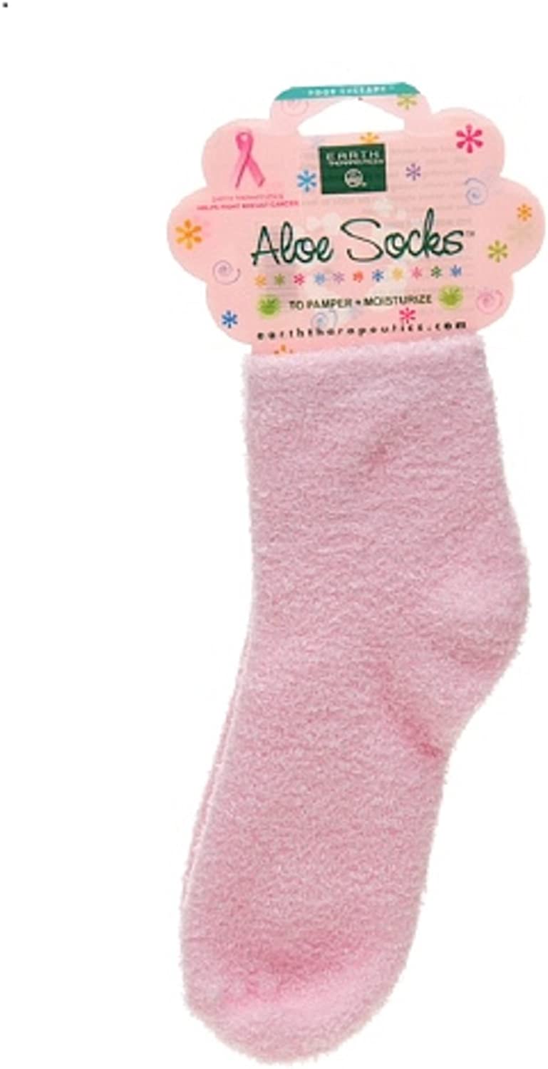 073377917929-EARTH THERAPEUTICS-Aloe Infused Socks Pink