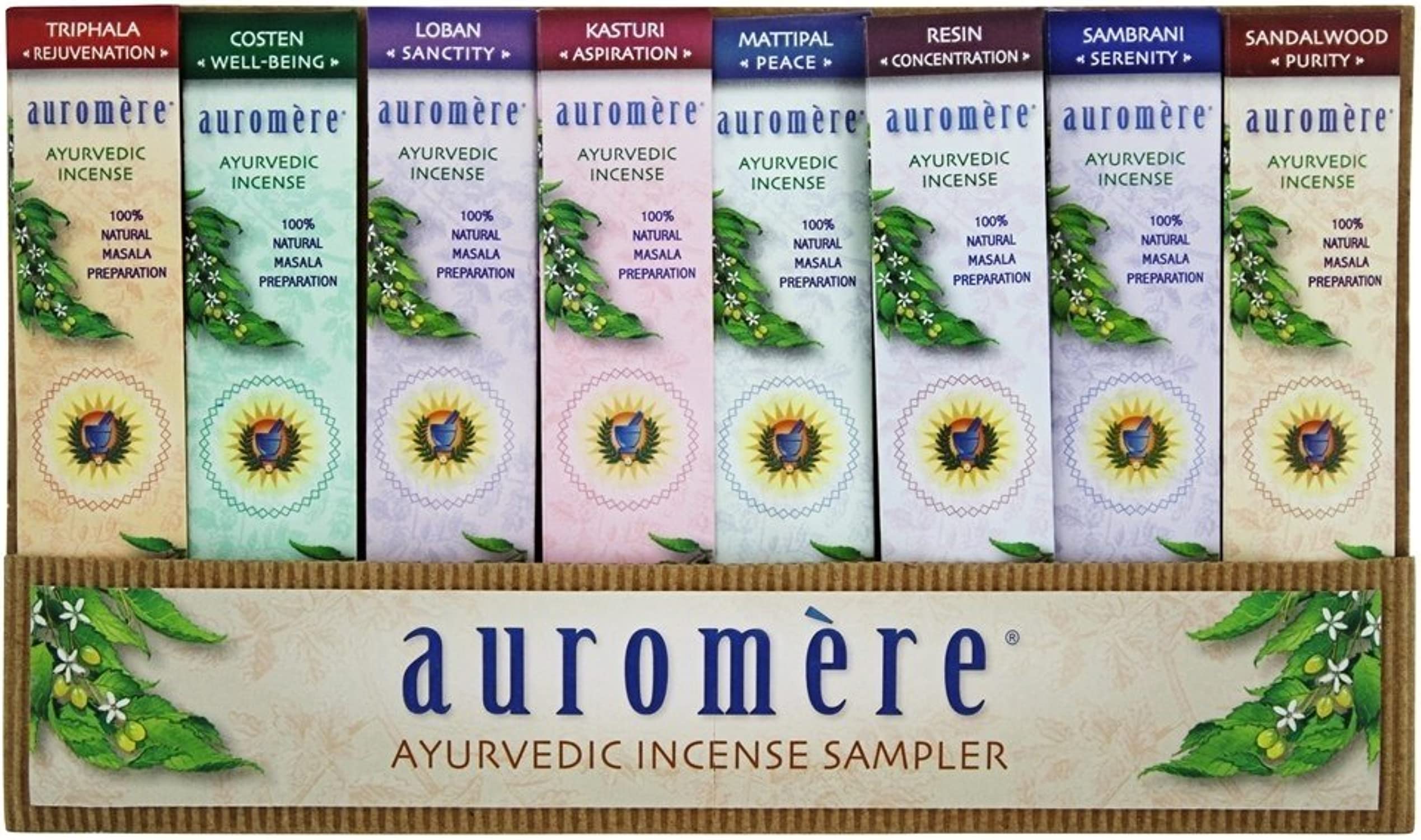 027275505023-AUROMERE-Ayurvedic Sample Pack 8 fragrances