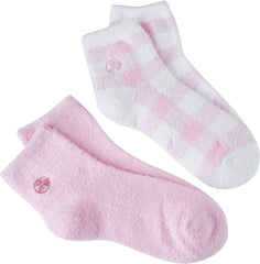 073377928024-EARTH THERAPEUTICS-Aloe Infused Moisturizing Socks - Pink Plaid