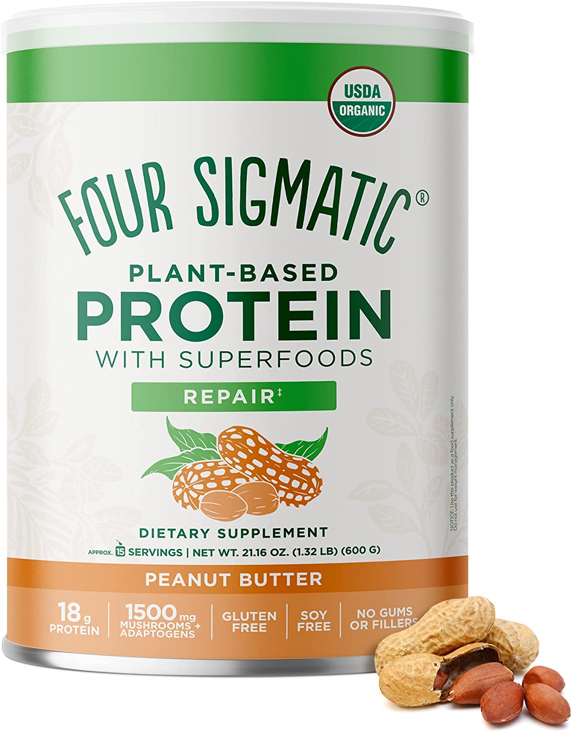 816897022274-FOUR SIGMA FOODS-Plant-Based Protein w/ Superfoods Peanut Butter Can