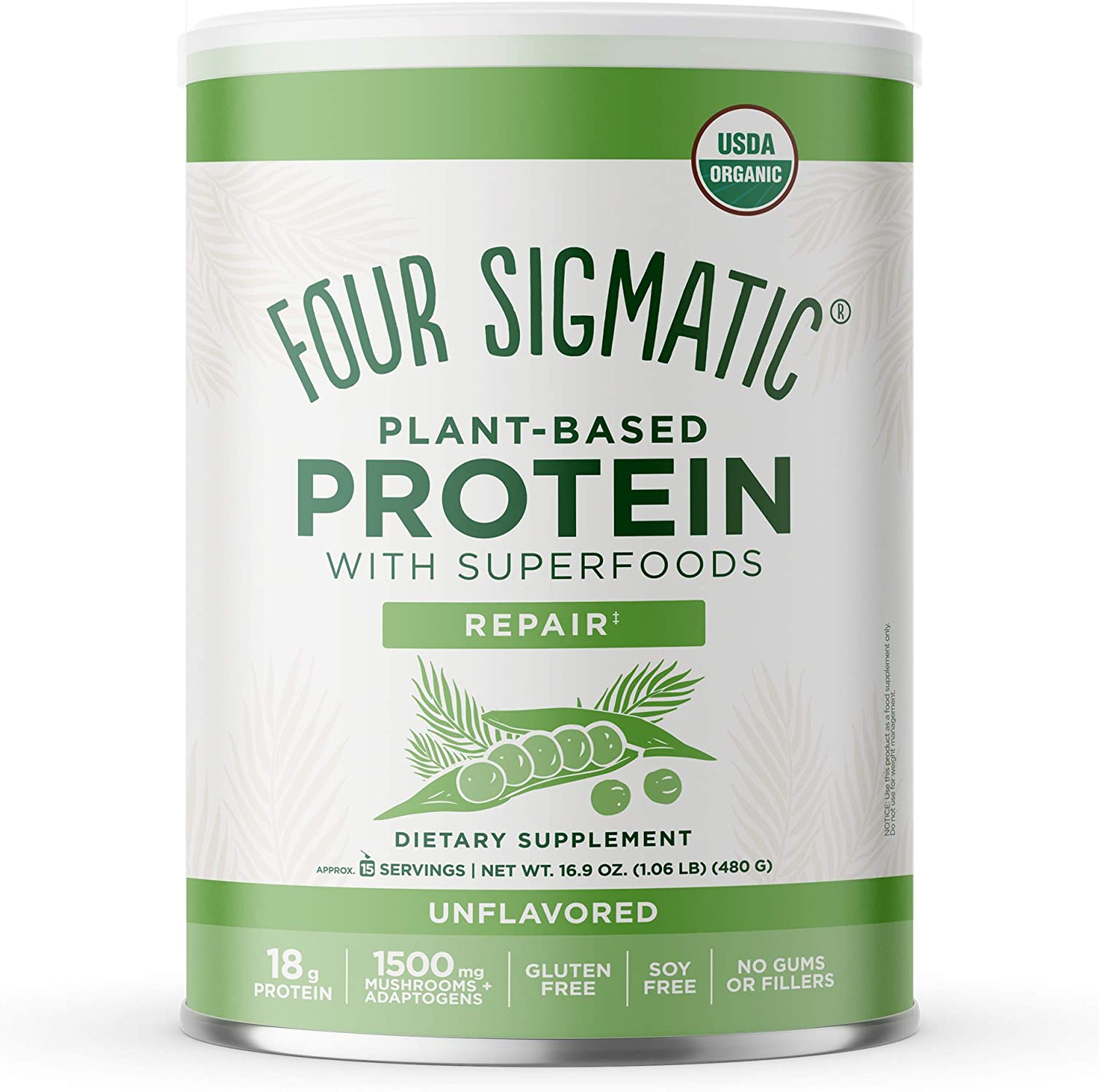 816897021598-FOUR SIGMA FOODS-Plant-Based Protein Powder Unflavored Canister