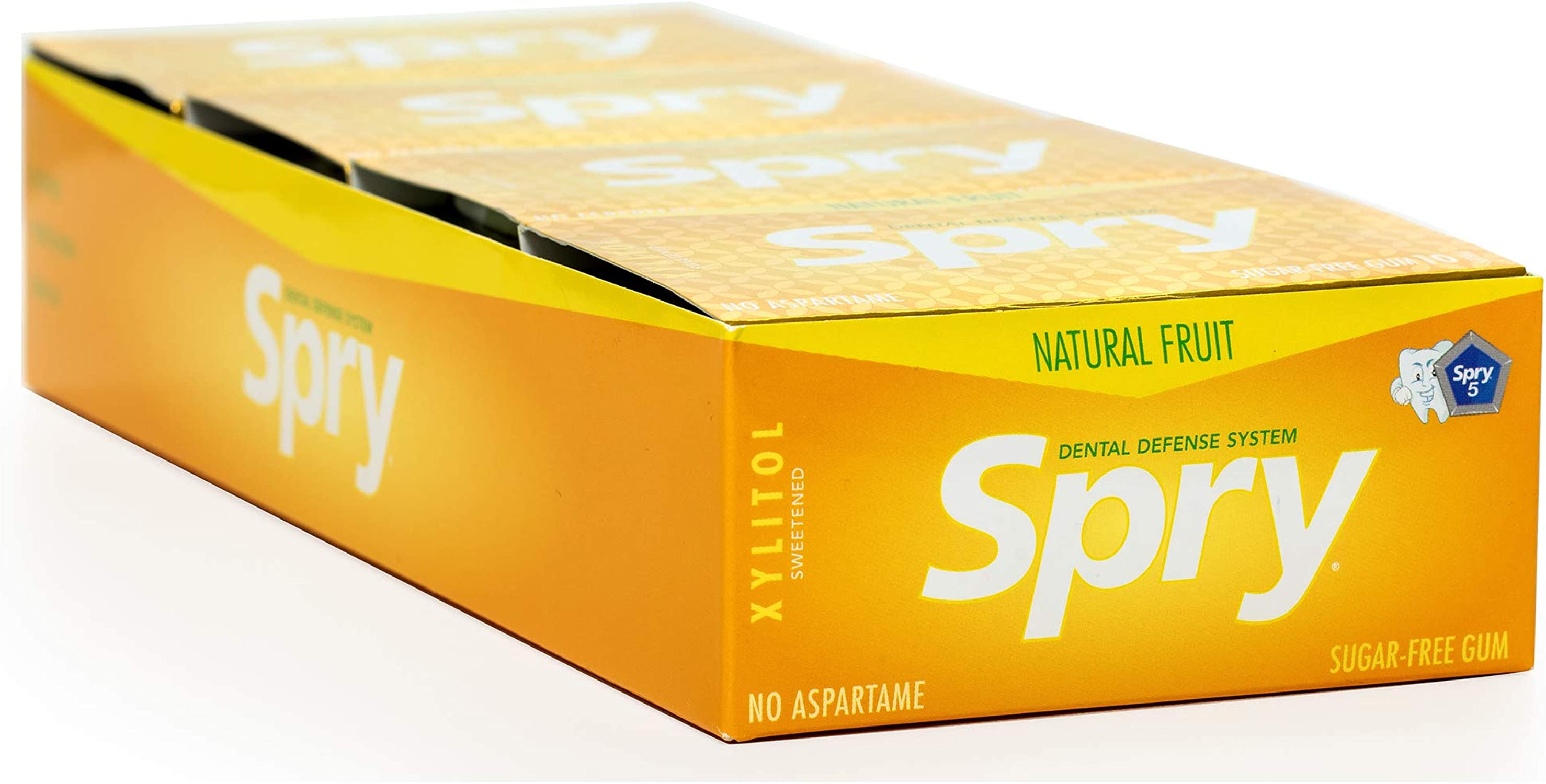 700596100633-SPRY-Spry Chewing Gum 100% Xylitol Sweetened Blister Pack Fruit Tray