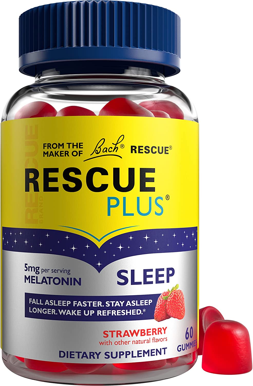 741273015789-BACH FLOWER ESSENCES-Rescue Plus Sleep Natural Strawberry Gummy