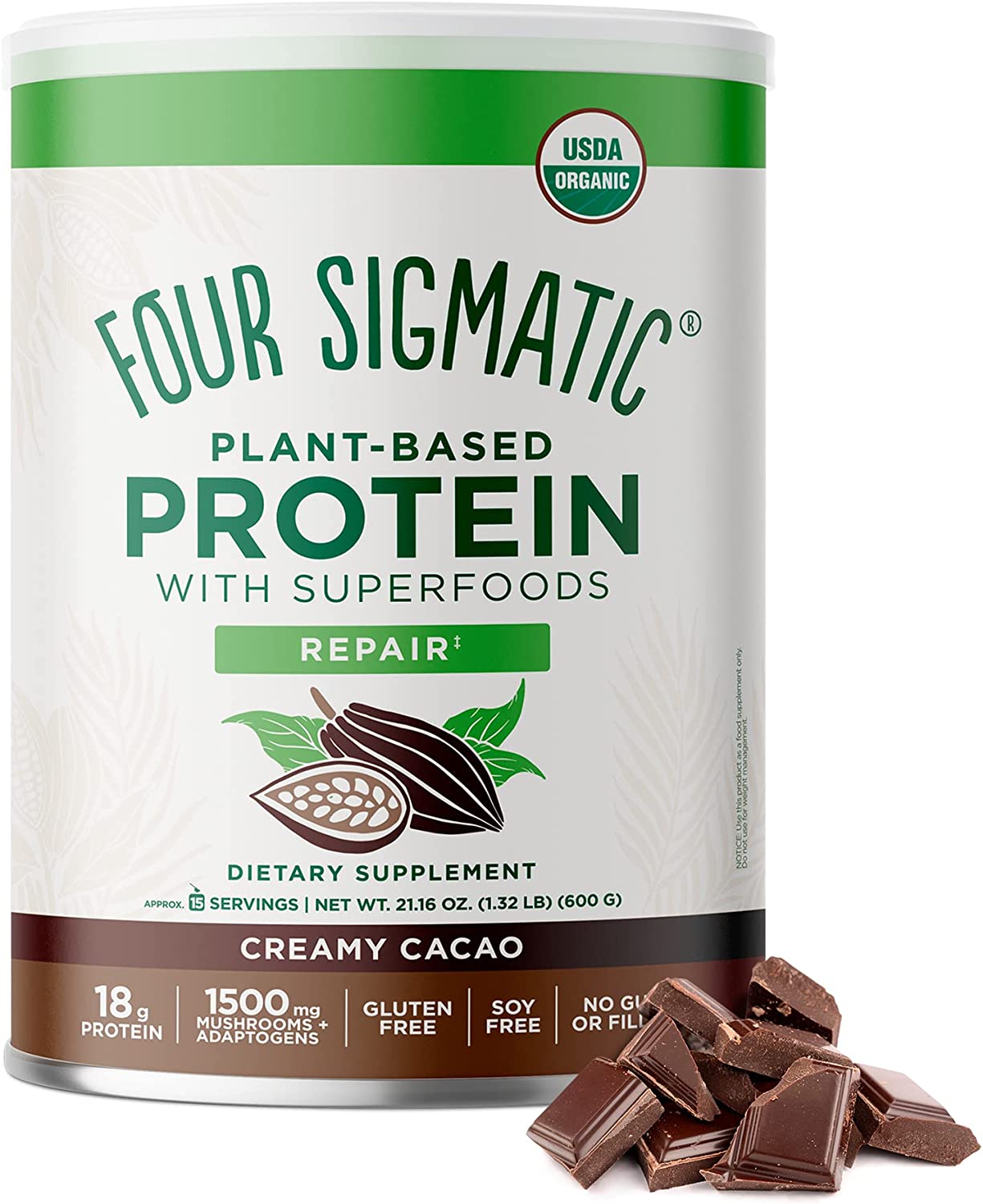 816897022298-FOUR SIGMA FOODS-Plant-Based Protein w/ Superfoods Creamy Cacao Can
