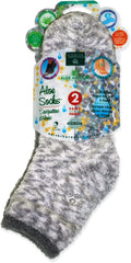 073377929946-EARTH THERAPEUTICS-Aloe Infused Moisturizing Socks - Gray Plaid