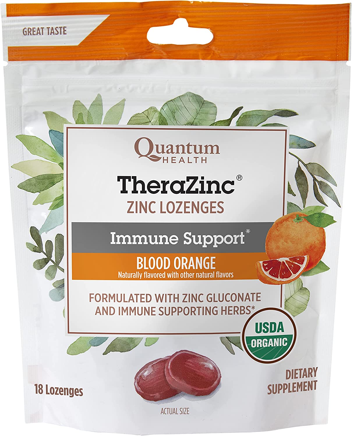 046985211895-QUANTUM-Cough Relief TheraZinc Lozenges Blood Orange