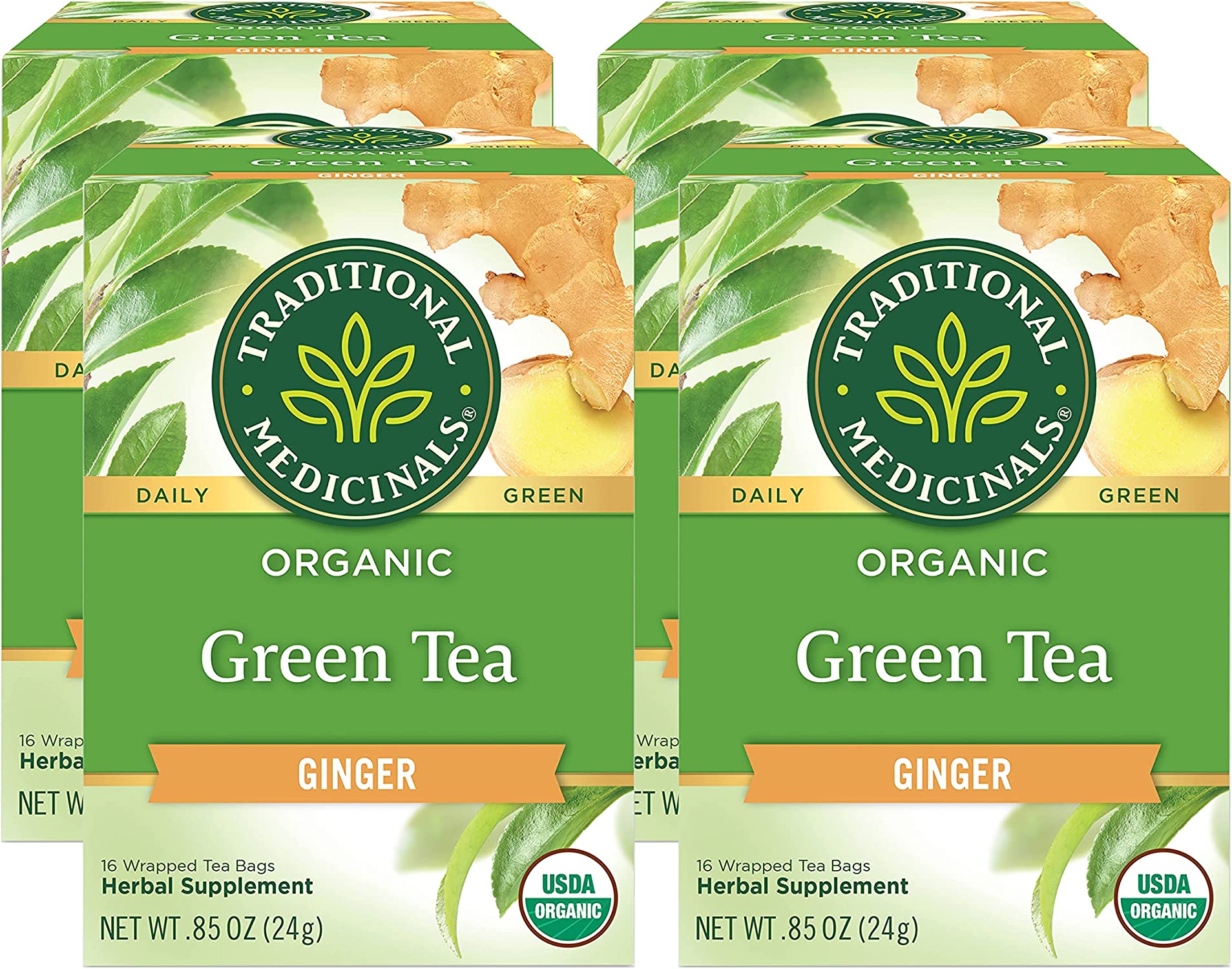 032917001498-TRADITIONAL MEDICINALS TEAS-Organic Green Tea w/ Ginger