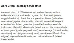 Abra Therapeutics Green Tea Body Scrub, Green Tea & Lemongrass, 12 oz (340 g)