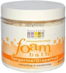 Aura Cacia Refreshing Tangerine & Grapefruit Aromatherapy Foam Bath | 14 oz. Jar