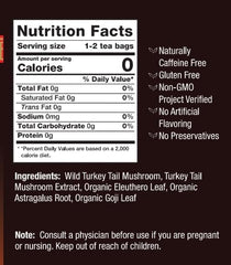 Bravo Tea Turkey Tail Mushroom Herbal Tea, Caffeine Free 20 Tea Bags