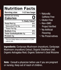 Bravo Tea Cordyceps Mushroom Herbal Tea, Caffeine Free 20 Tea Bags