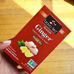 Bravo Tea Absolute Ginger Herbal Tea Caffeine Free, 20 Tea Bags, 1 Count