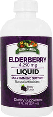 Garden Greens Elderberry Liquid, Daily Immune Support, Potent Antioxidants, 50 Servings, 8 Fl Oz