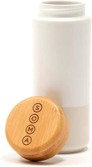 SOMA Insulated Ceramic Mug with Bamboo Lid, Pearl, 12oz