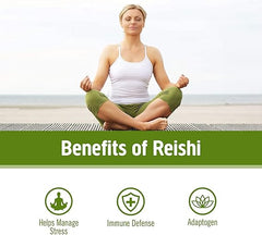 Om Mushroom Superfood Reishi Mushroom Capsules Superfood Supplement, 90 Count, 30 Days, Adaptogen, Stress & Immune Support, Superfood Mushroom Supplement