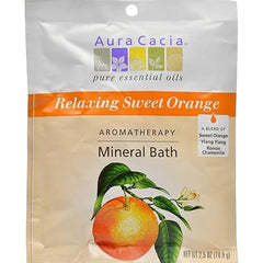 Aura Cacia Relaxing Sweet Orange Aromatherapy Mineral Bath | 2.5 oz. Packet