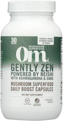 Om Mushroom Superfood Relax Mushroom Capsules, 90 Count, 30 Days, Reishi Mushrooms, Ashwagandha, GABA, L-Theanine, Magnesium, Adaptogens for Stress Support (Formerly Gently Zen, Packaging May Vary)