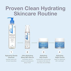Derma E Ultra Hydrating Night Cream, Advanced Repair Overnight Face Moisturizer with Hyaluronic Acid to Replenish, Smooth and Nourish Skin, 2 oz
