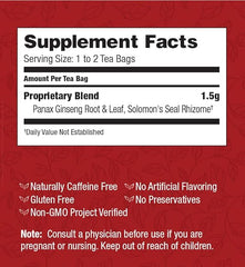 Bravo Tea Absolute Panax Ginseng Tea, Caffeine Free, 20 Tea Bags