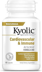 Kyolic Aged Garlic Extract Formula 200, Cardiovascular & Immune, Reserve 60 Capsules (Packaging May Vary)