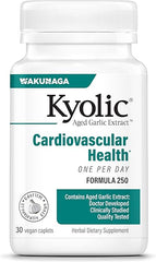 Kyolic Aged Garlic Extract Formula 250, Cardiovascular Health, One Per Day, 30 Vegan Capsules (Packaging May Vary)