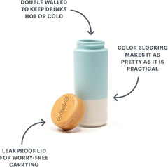 SOMA Insulated Ceramic Mug with Bamboo Lid, Mint, 12oz