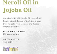 Aura Cacia Neroli Oil in Jojoba Oil | GC/MS Tested for Purity | 15ml (0.5 fl. oz.)