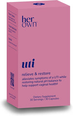 her own UTI, Helps Restore pH Balance, Supports Vaginal Flora and Balance, Promotes Urinary Health, 7 Strain Probiotic Blend, Shelf Stable, Gluten and Soy Free, Vegan, 30 Capsules, 30 Servings