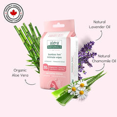 Aleva Naturals Bamboo Fem Wipes, 30 Count