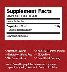 Bravo Tea Absolute Elderberry Herbal Tea Caffeine Free, 20 Tea Bags