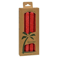 Aloha Bay Palm Tapers Red, 4 Count