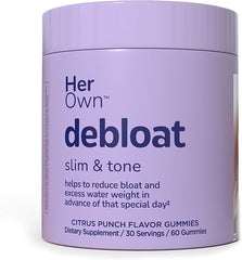 her own Debloat Gummy, Bloating and Gas Relief, Helps Reduce Water Retention, Supports Energy, with Apple Cider Vinegar and Dandelion, Gluten and Soy Free, Vegan, 60 Gummies, 60 Servings