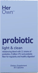 her own Probiotics for Women, 5 Billion CFUs with Prebiotics, Supports Healthy Digestion, 11 Strains, Gluten and Soy Free, Vegan, Non-GMO, 30 Capsules, 30 Servings